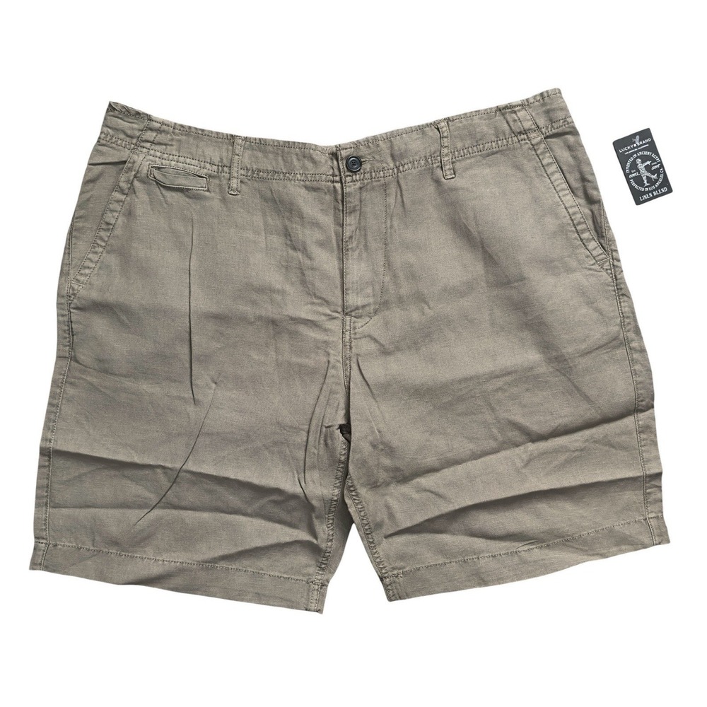 New Lucky Brand‎ Linen Blend Flat Front Chino Shorts 9" Men's 40 MSRP $69.50